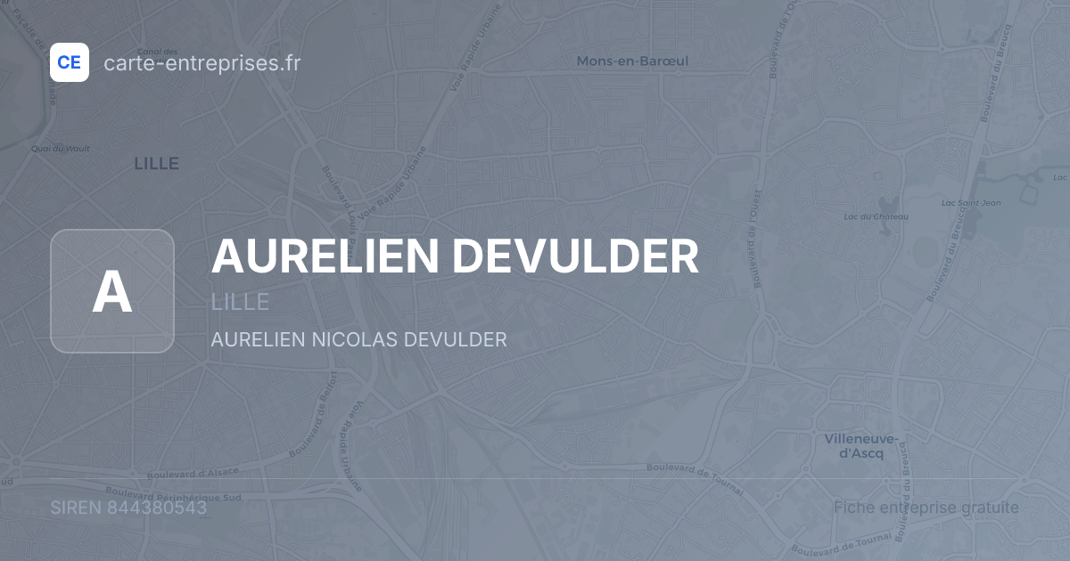 AURELIEN DEVULDER — 844380543 — fiche entreprise