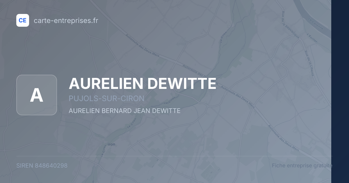 AURELIEN DEWITTE — 848640298 — fiche entreprise