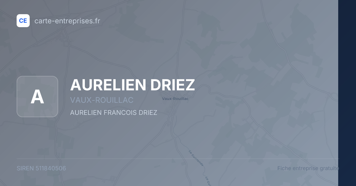 AURELIEN DRIEZ — 511840506 — fiche entreprise