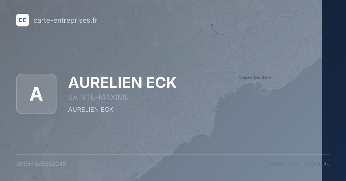 AURELIEN ECK — 825352248 — fiche entreprise