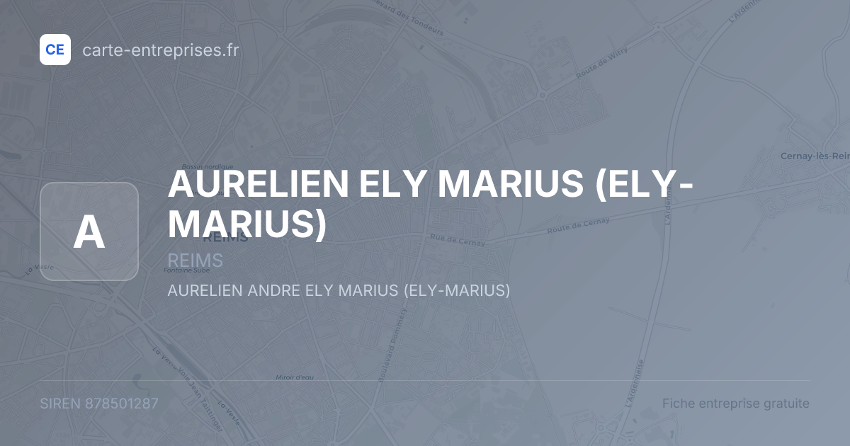 AURELIEN ELY MARIUS (ELY-MARIUS) — 878501287 — fiche entreprise