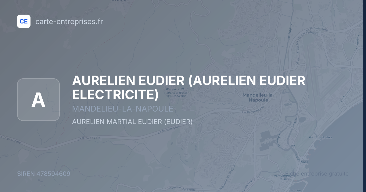 AURELIEN EUDIER (AURELIEN EUDIER ELECTRICITE) — 478594609 — fiche entreprise