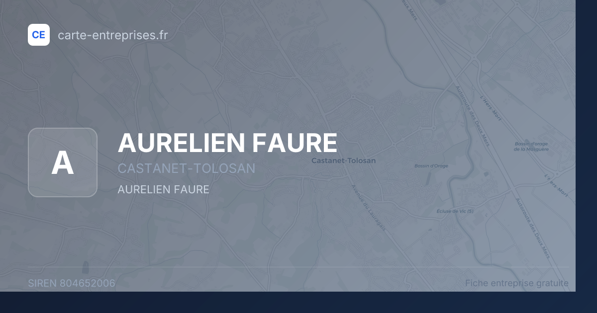 AURELIEN FAURE — 804652006 — fiche entreprise
