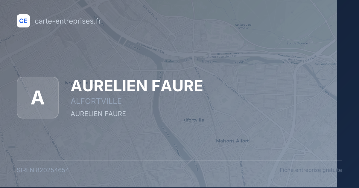 AURELIEN FAURE — 820254654 — fiche entreprise