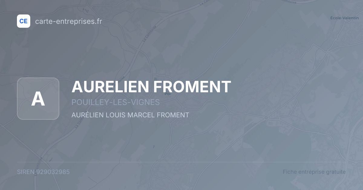 AURELIEN FROMENT — 929032985 — fiche entreprise