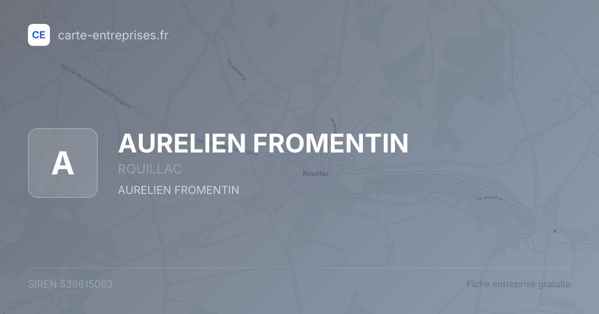 AURELIEN FROMENTIN — 538615063 — fiche entreprise
