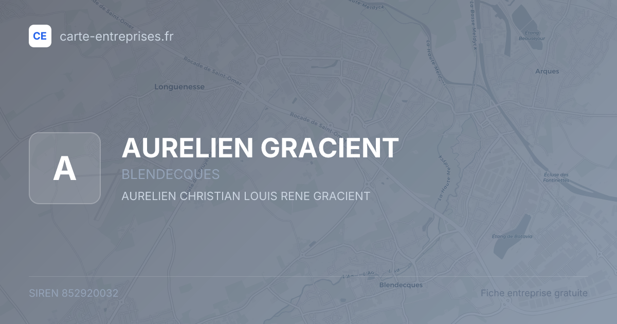AURELIEN GRACIENT — 852920032 — fiche entreprise