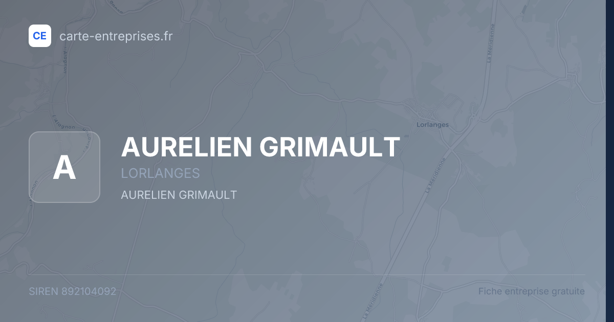AURELIEN GRIMAULT — 892104092 — fiche entreprise