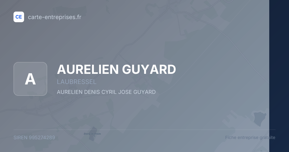 AURELIEN GUYARD — 995274289 — fiche entreprise