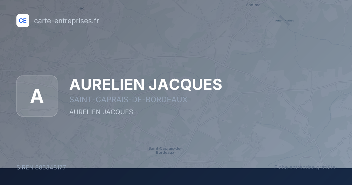 AURELIEN JACQUES — 885348177 — fiche entreprise