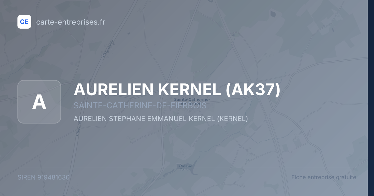 AURELIEN KERNEL (AK37) — 919481630 — fiche entreprise