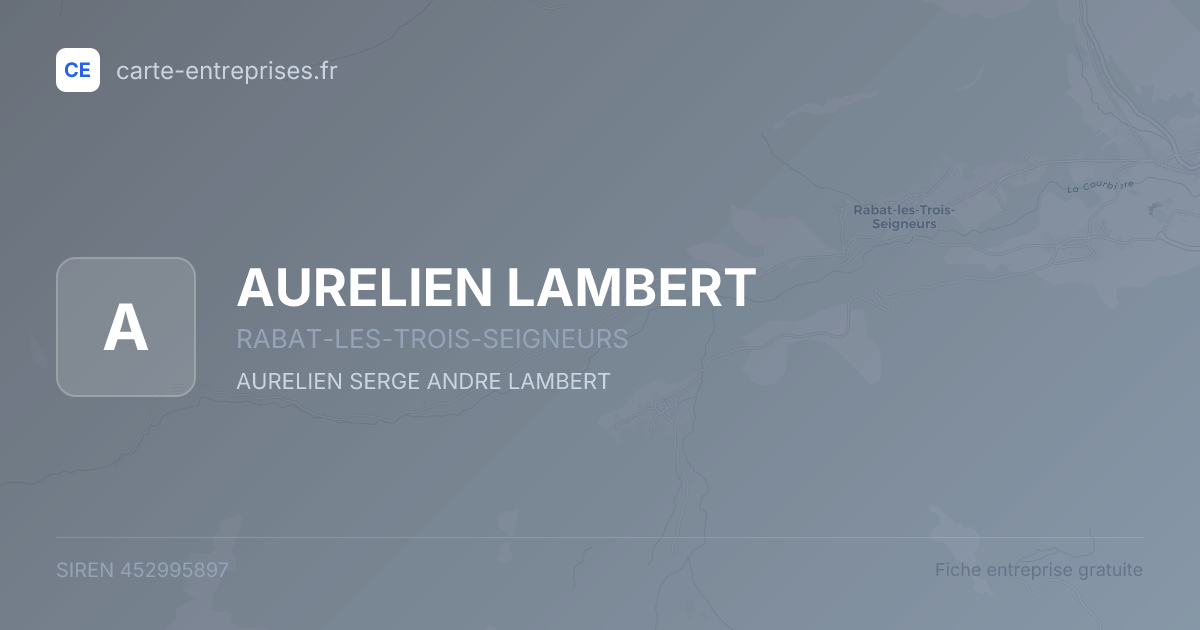 AURELIEN LAMBERT — 452995897 — fiche entreprise
