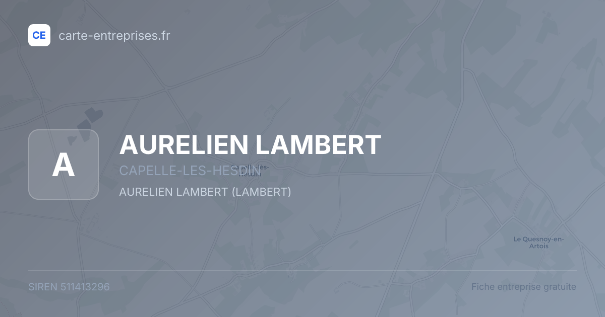 AURELIEN LAMBERT — 511413296 — fiche entreprise