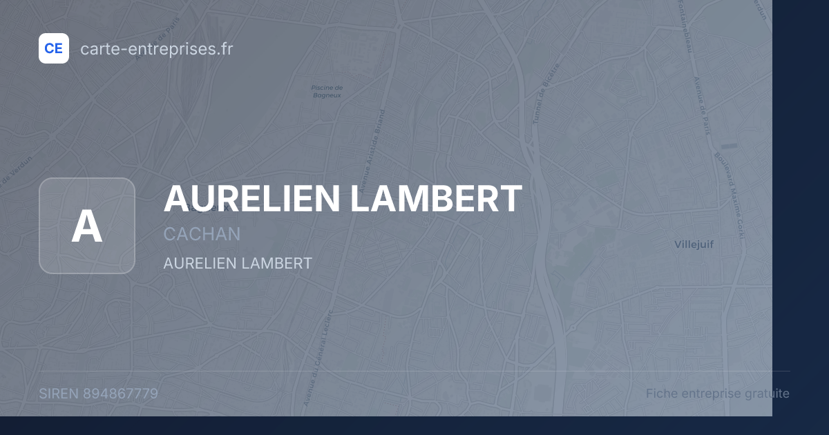AURELIEN LAMBERT — 894867779 — fiche entreprise