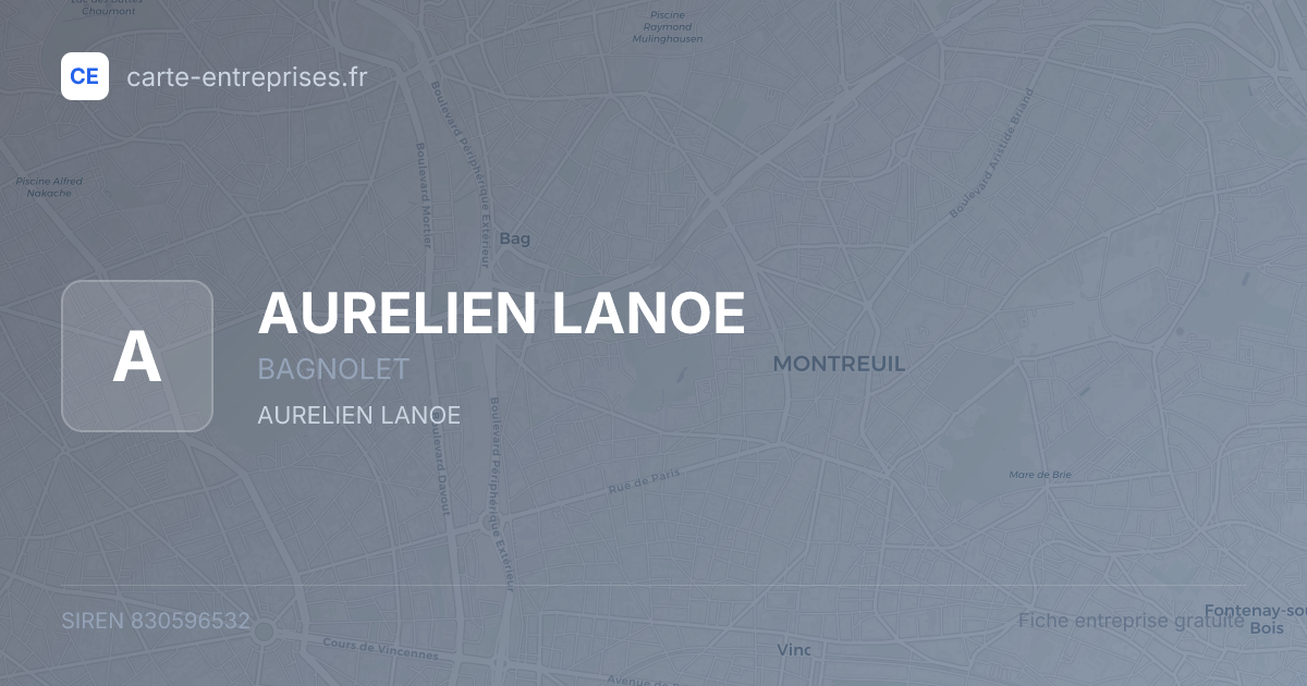 AURELIEN LANOE — 830596532 — fiche entreprise