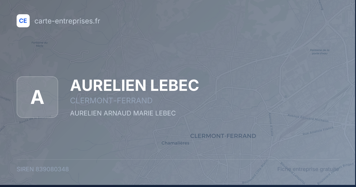 AURELIEN LEBEC — 839080348 — fiche entreprise