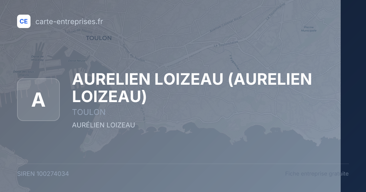 AURELIEN LOIZEAU — 100274034 — fiche entreprise