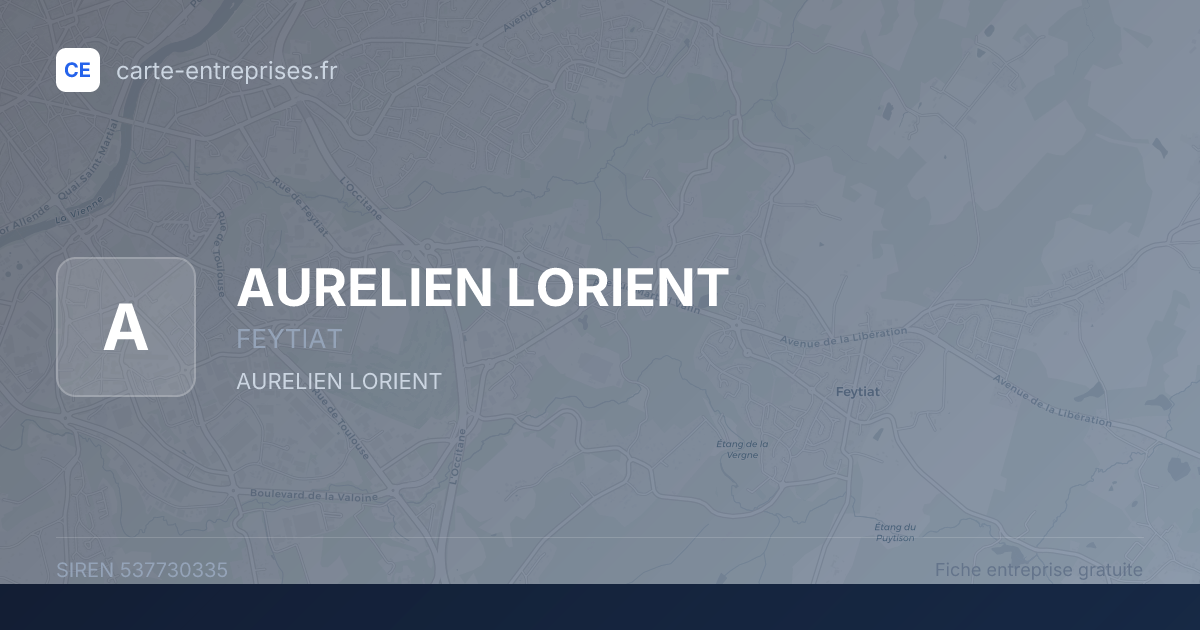 AURELIEN LORIENT — 537730335 — fiche entreprise