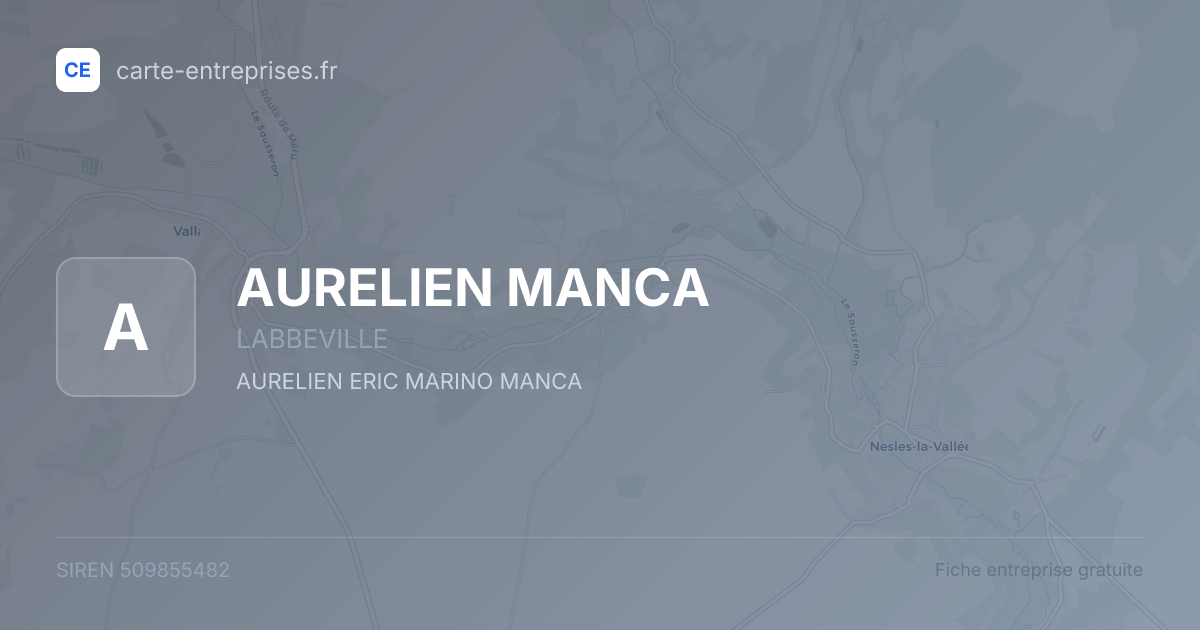 AURELIEN MANCA — 509855482 — fiche entreprise