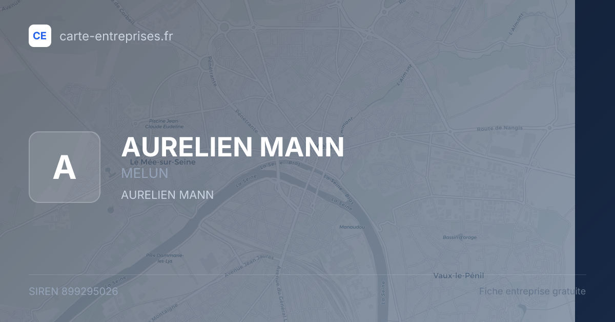 AURELIEN MANN — 899295026 — fiche entreprise