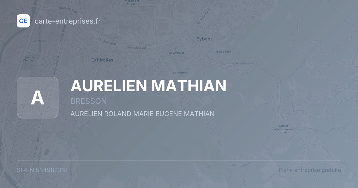 AURELIEN MATHIAN — 534982319 — fiche entreprise