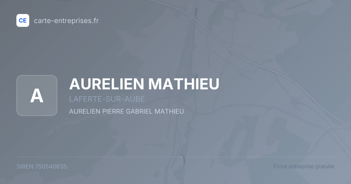 AURELIEN MATHIEU — 750540635 — fiche entreprise