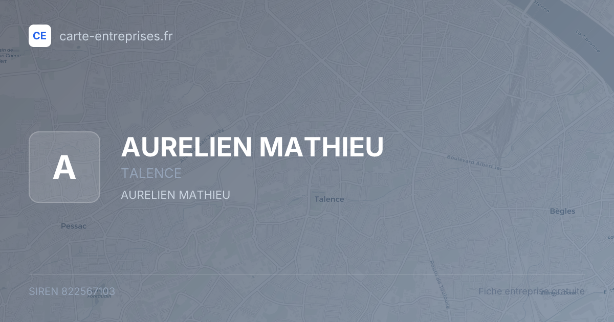 AURELIEN MATHIEU — 822567103 — fiche entreprise