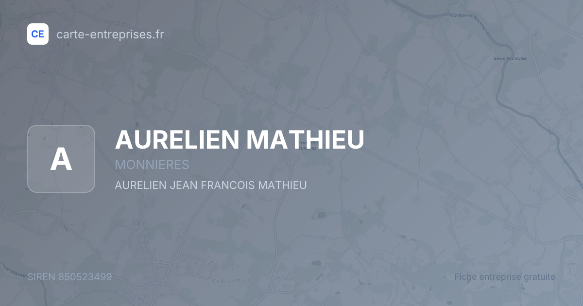 AURELIEN MATHIEU — 850523499 — fiche entreprise
