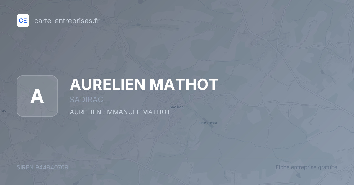 AURELIEN MATHOT — 944940709 — fiche entreprise