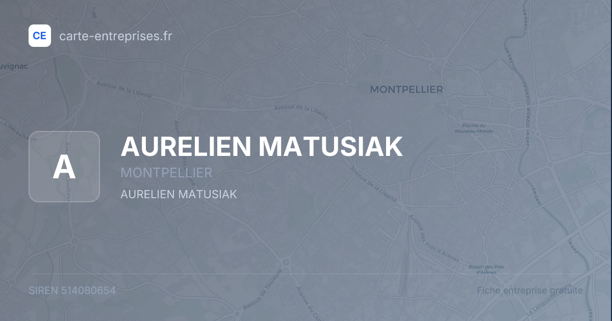 AURELIEN MATUSIAK — 514080654 — fiche entreprise