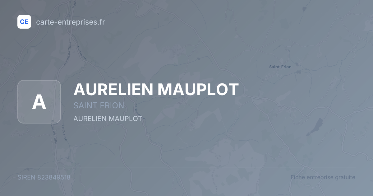 AURELIEN MAUPLOT — 823849518 — fiche entreprise