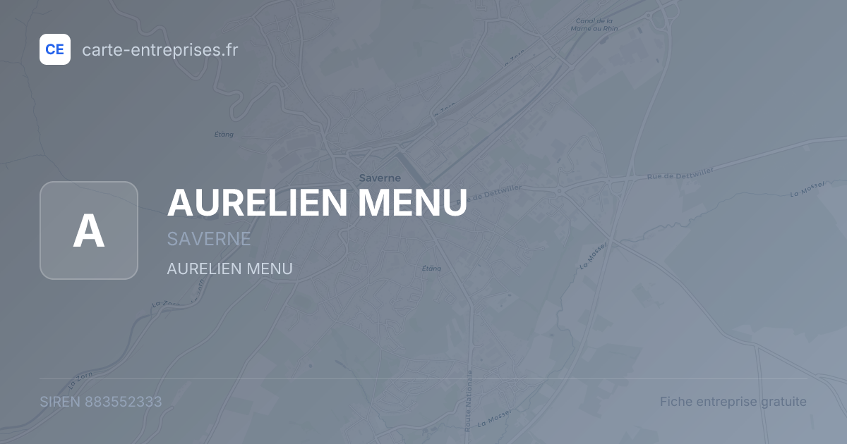AURELIEN MENU — 883552333 — fiche entreprise