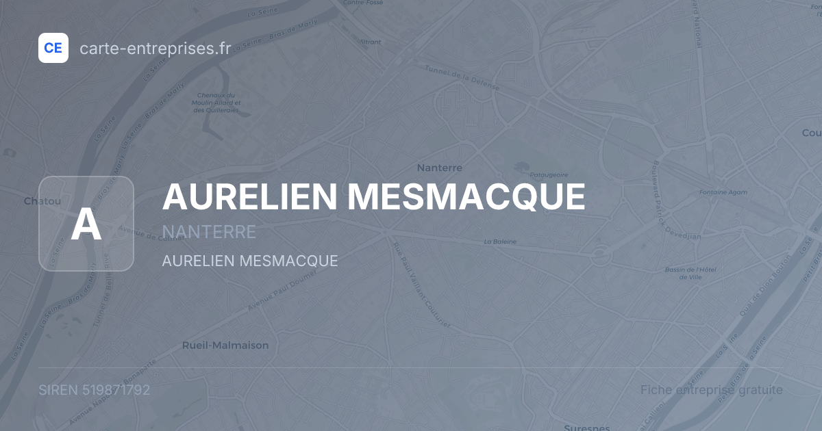 AURELIEN MESMACQUE — 519871792 — fiche entreprise