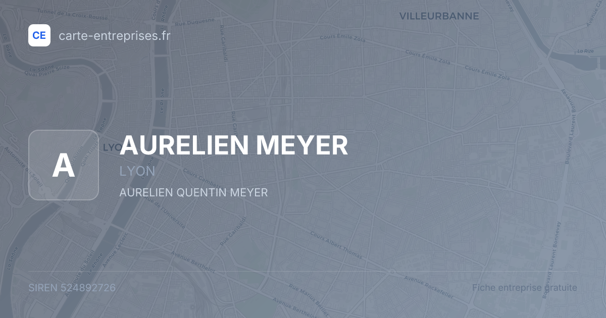 AURELIEN MEYER — 524892726 — fiche entreprise