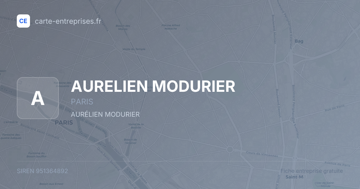 AURELIEN MODURIER — 951364892 — fiche entreprise
