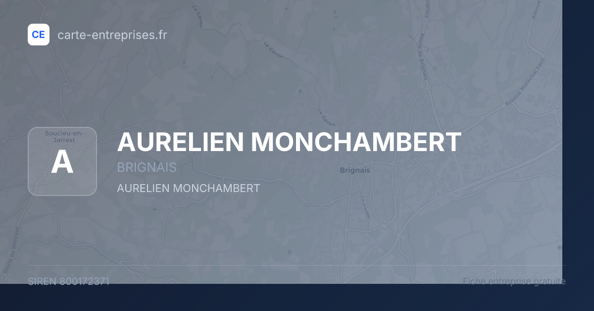 AURELIEN MONCHAMBERT — 800172371 — fiche entreprise