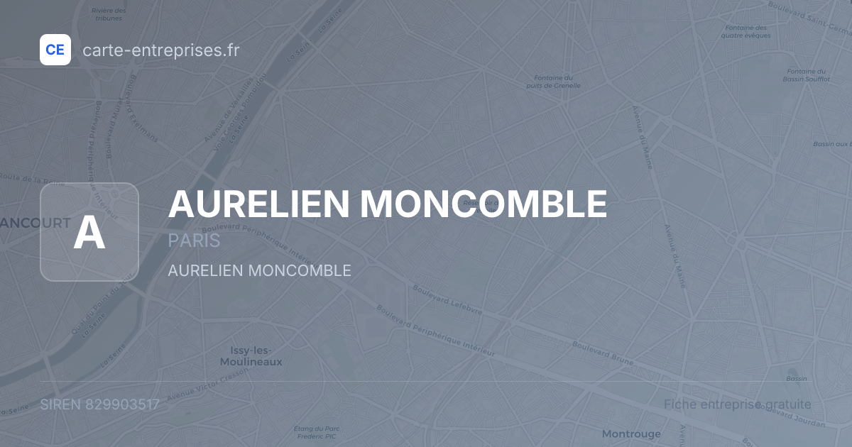 AURELIEN MONCOMBLE — 829903517 — fiche entreprise