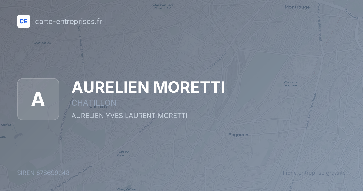 AURELIEN MORETTI — 878699248 — fiche entreprise