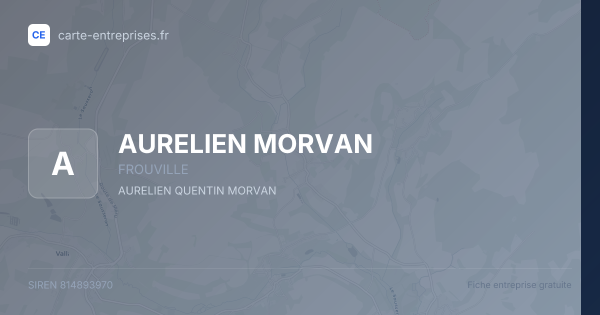 AURELIEN MORVAN — 814893970 — fiche entreprise