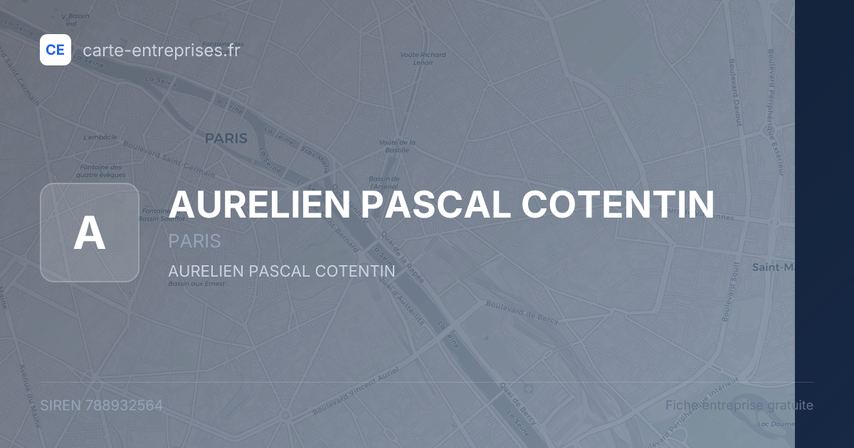AURELIEN PASCAL COTENTIN — 788932564 — fiche entreprise