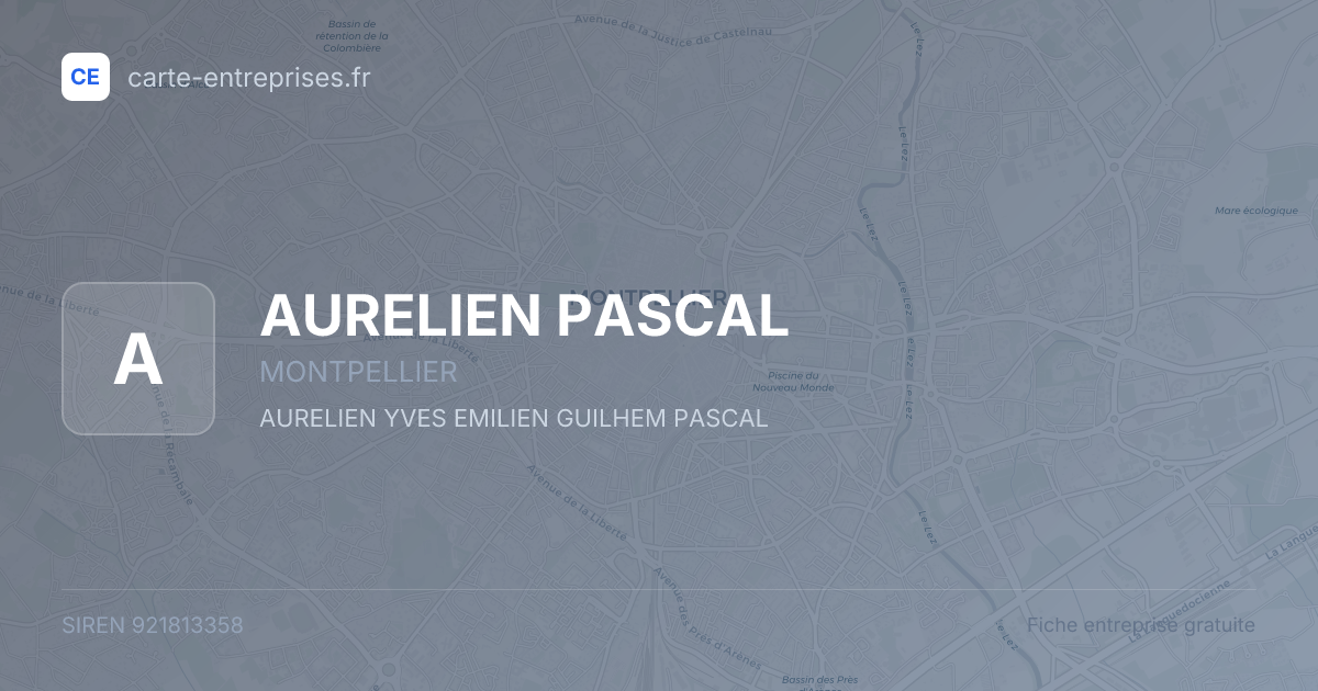 AURELIEN PASCAL — 921813358 — fiche entreprise