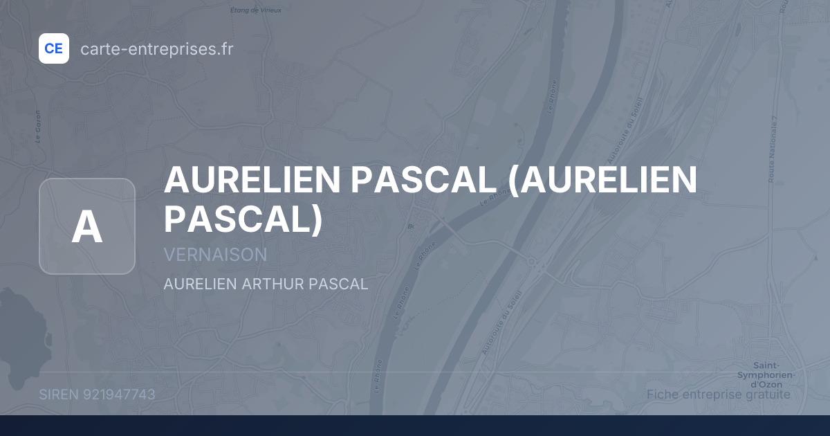 AURELIEN PASCAL — 921947743 — fiche entreprise