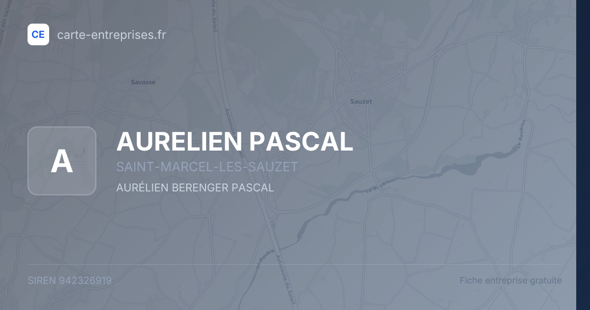 AURELIEN PASCAL — 942326919 — fiche entreprise