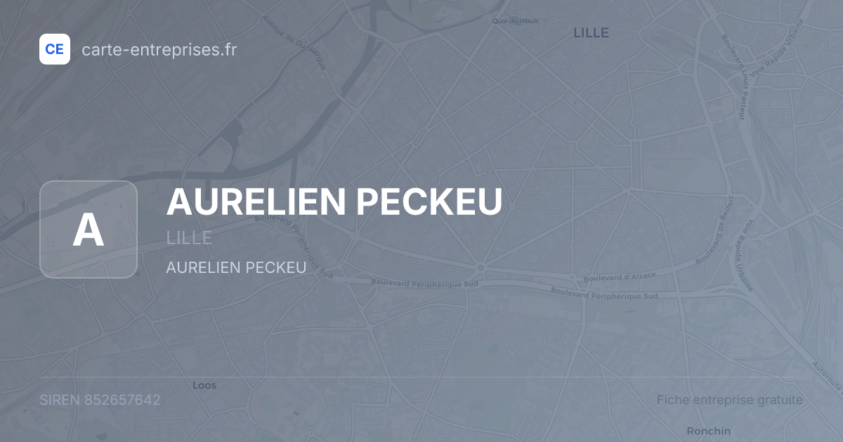 AURELIEN PECKEU — 852657642 — fiche entreprise