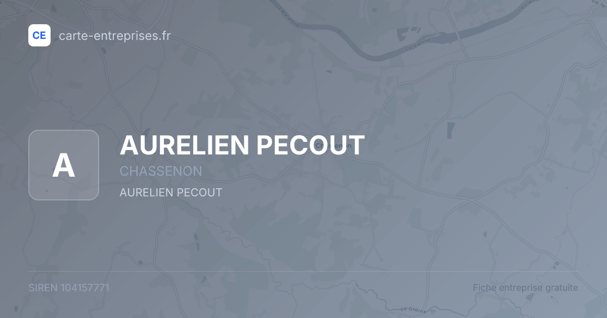 AURELIEN PECOUT — 104157771 — fiche entreprise