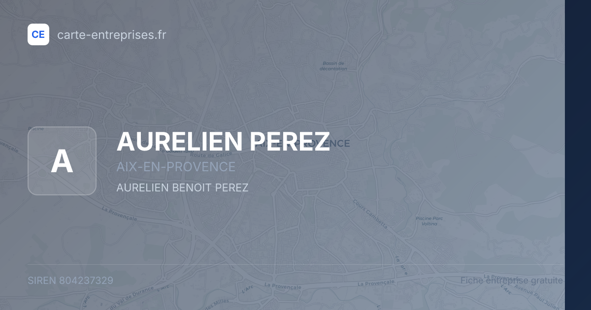 AURELIEN PEREZ — 804237329 — fiche entreprise