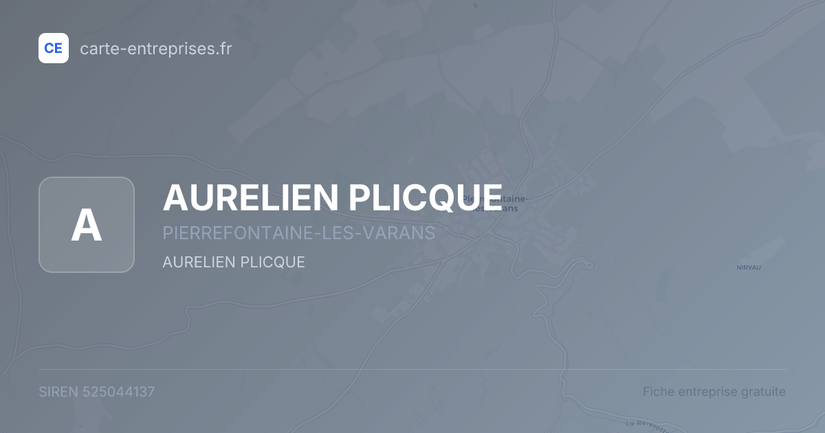 AURELIEN PLICQUE — 525044137 — fiche entreprise