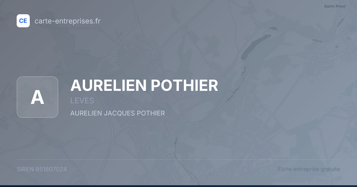 AURELIEN POTHIER — 851807024 — fiche entreprise