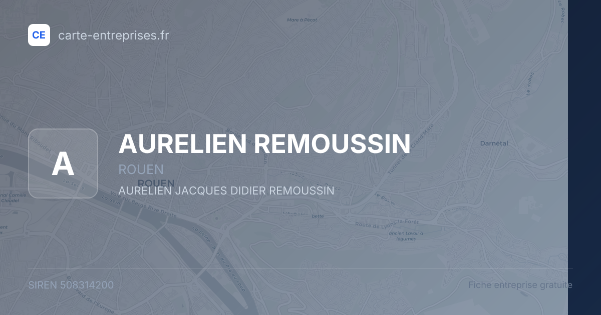 AURELIEN REMOUSSIN — 508314200 — fiche entreprise