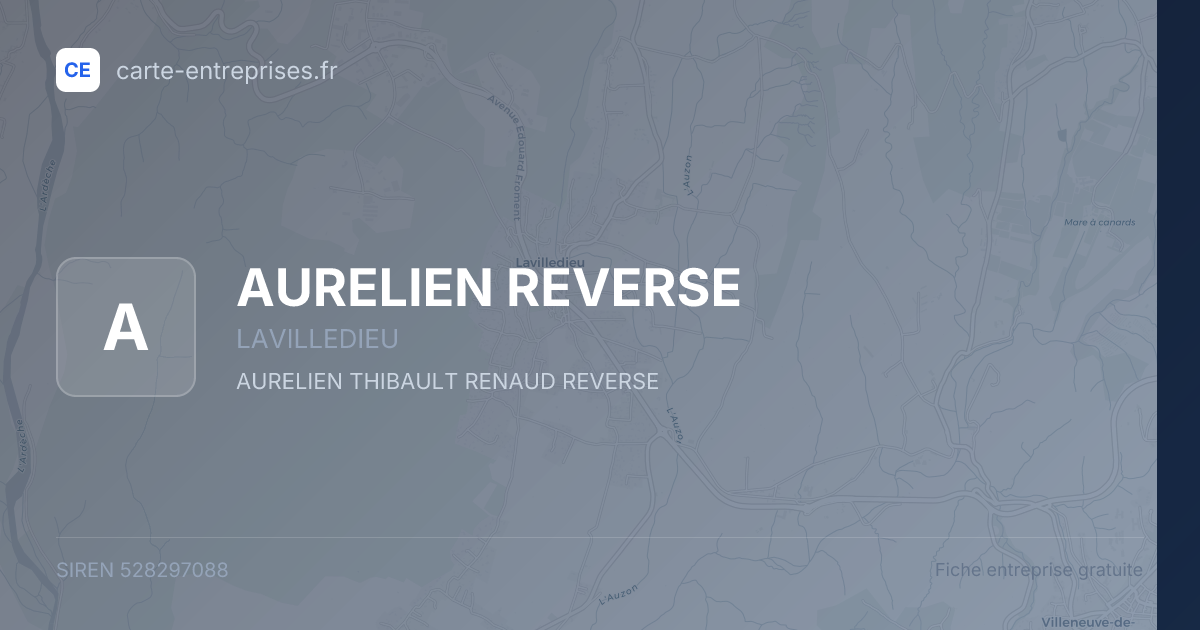 AURELIEN REVERSE — 528297088 — fiche entreprise